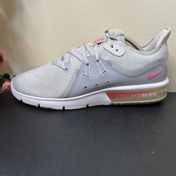 🌹 Nike Womens Air Max Sequent 3 Running Shoes Grey/Pink 908993-012 Size 10 - Picture 6 of 16